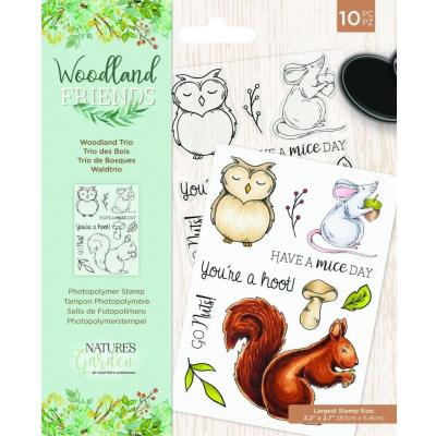 Crafter's Companion Woodland Friends Clear Stamps - Woodland Trio